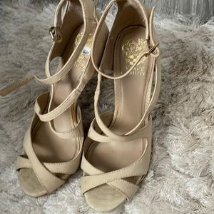 Cream straps heels
